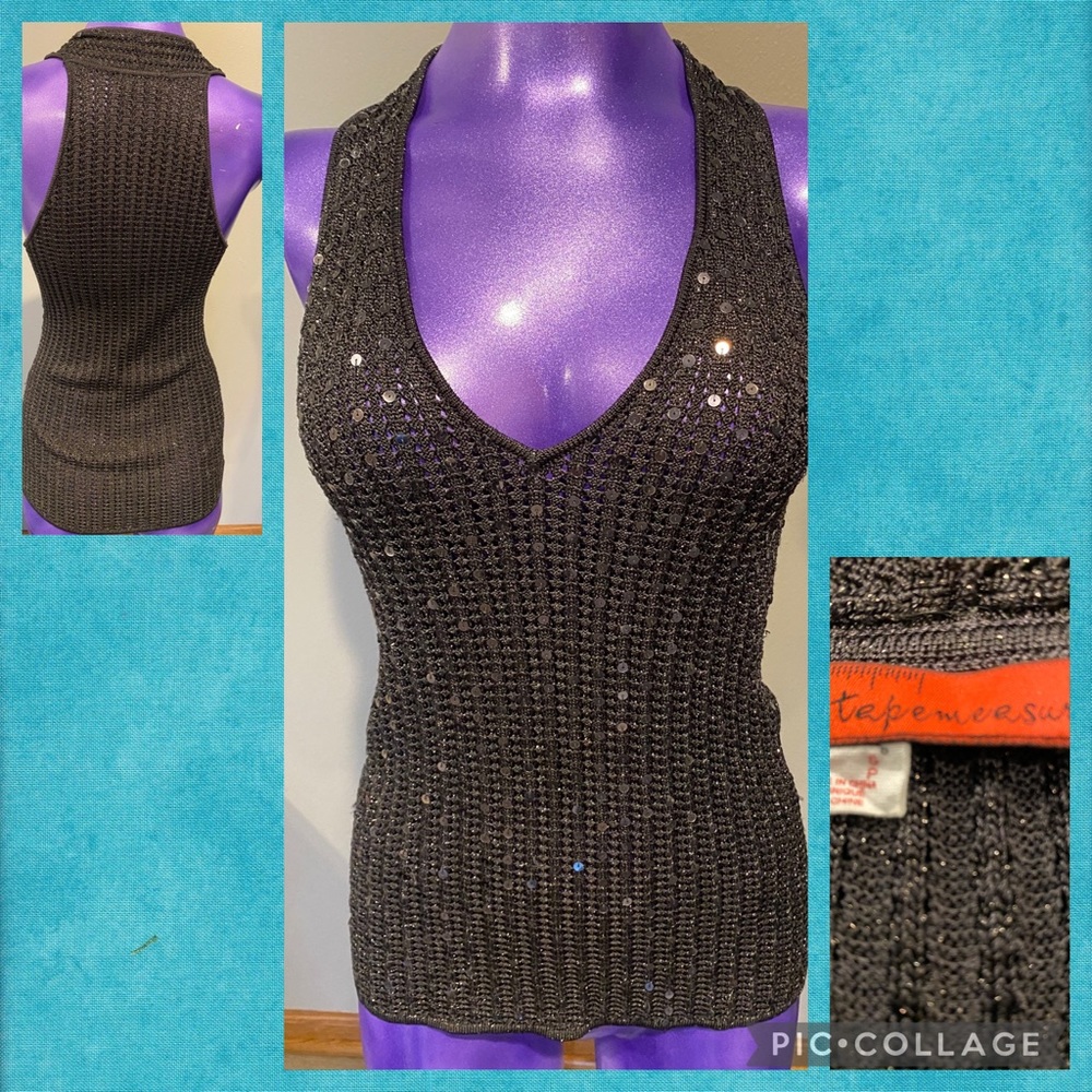 Gun Metal Grey Sequin Top